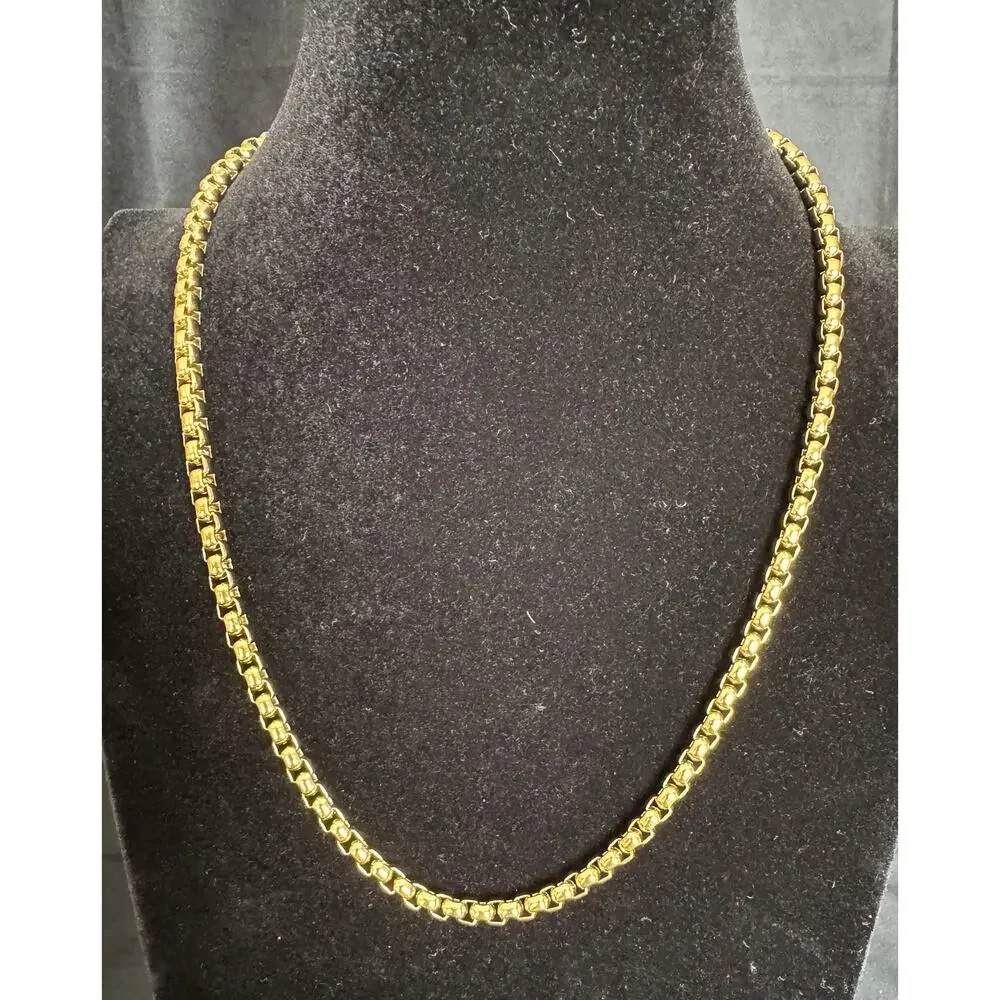 16 Inch Gold Rope Chain Necklace Stainless Steel Classic Twisted Rope N125 - Picture 3 of 4
